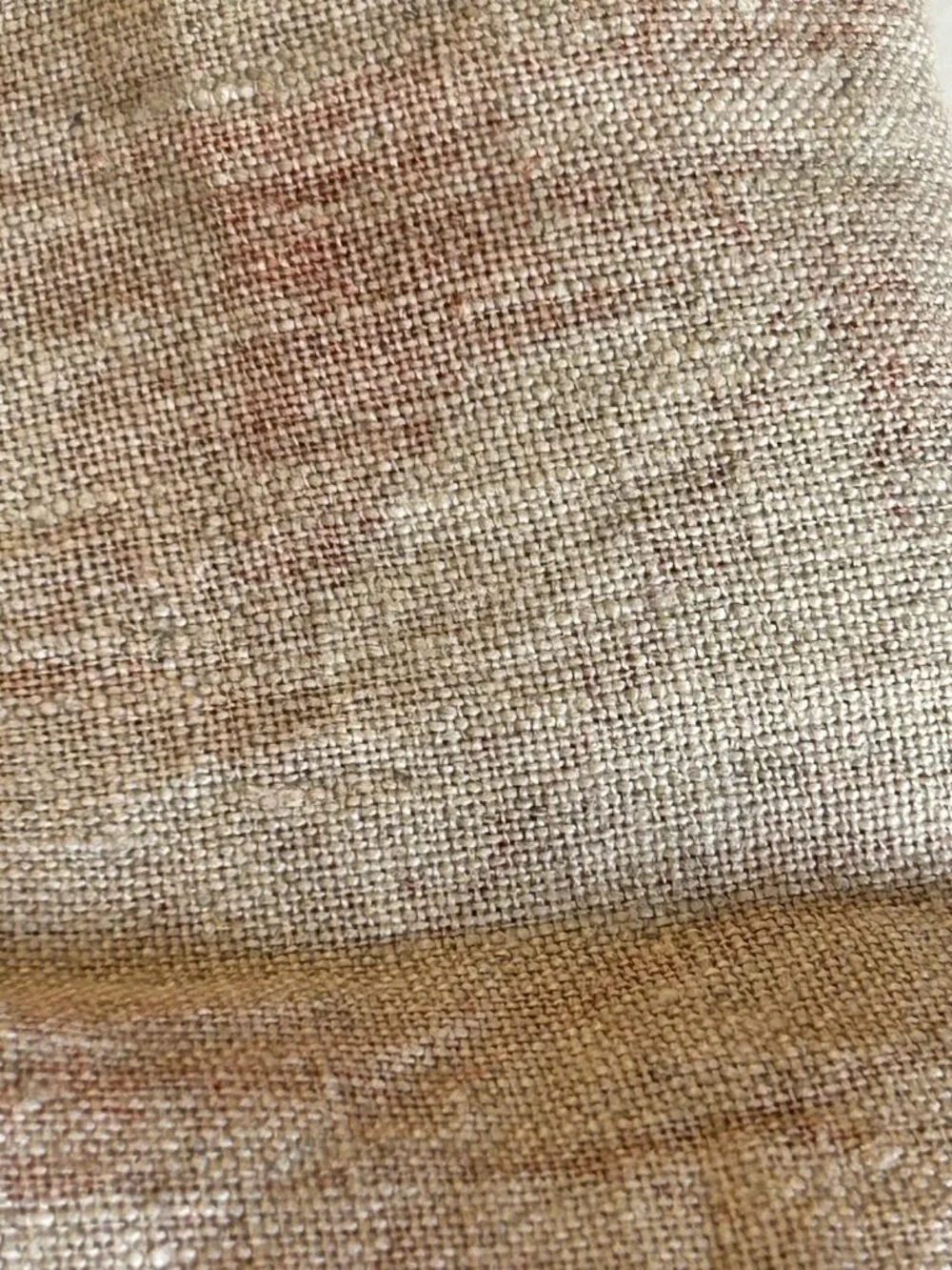Sur La Table Botanical Fruit Pears Rust Beige Linen Napkin Set of 4, Square 20